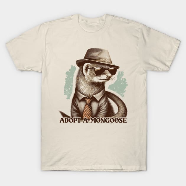 Adopt A Mongoose // Vintage Funny Design T-Shirt by Trendsdk